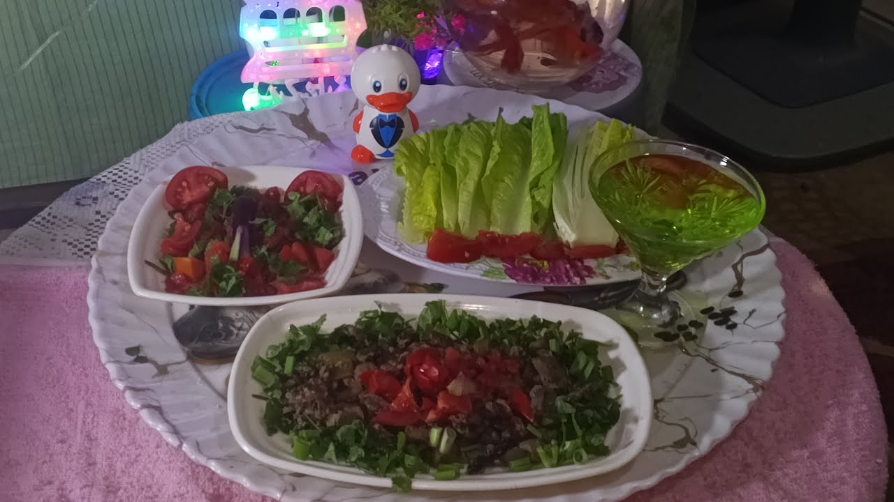 طبلية جدتى 🧑‍🦳 كبدة وسلطة وعصير وعيش