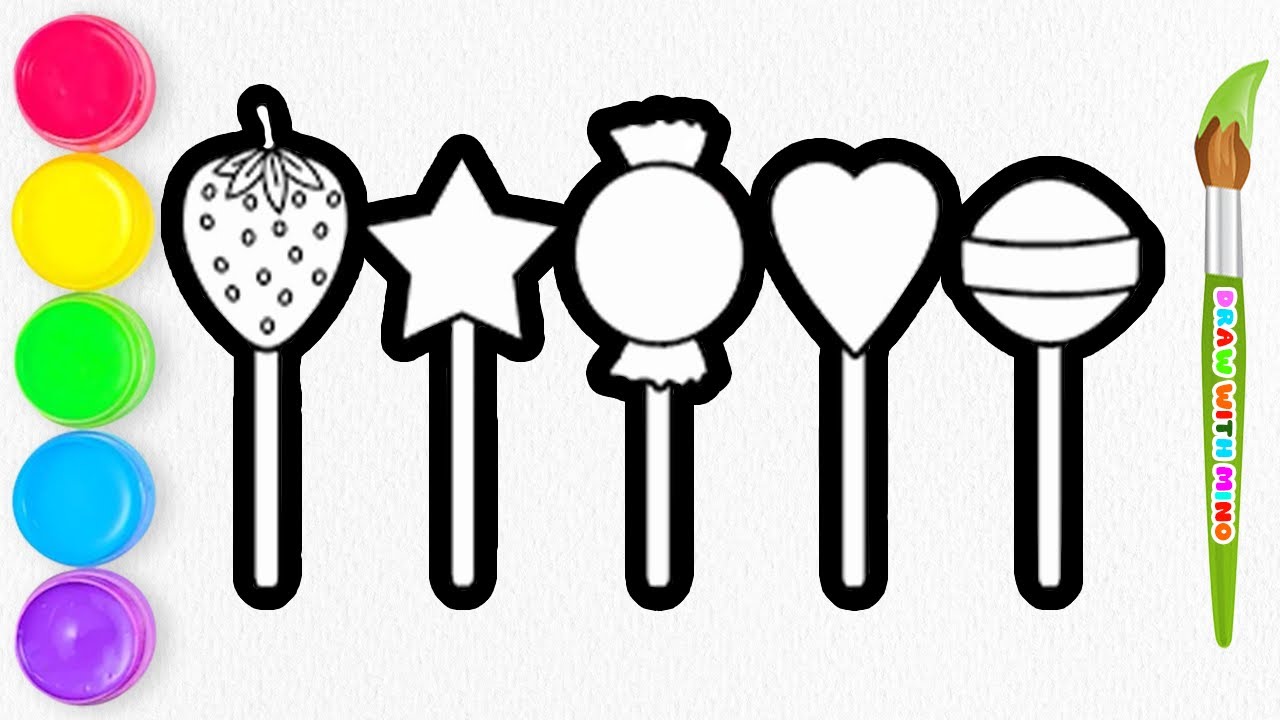 How to Draw Cute Lollipops 🍭 | Easy & Fun Drawing for Kids