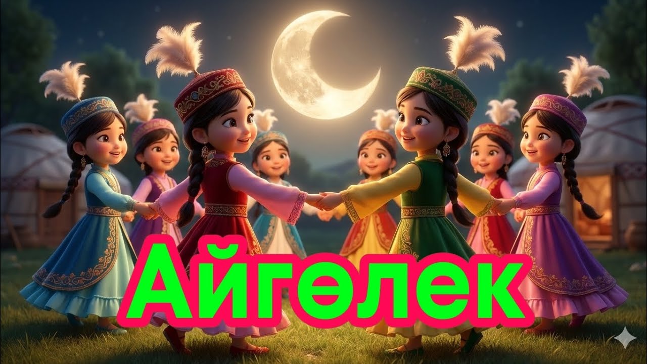Айгөлек әні.💃🌛🪈🪇🪘🎵🎤Песня Айголек. #айгөлек #балаларәні #қазақшамультфильм 