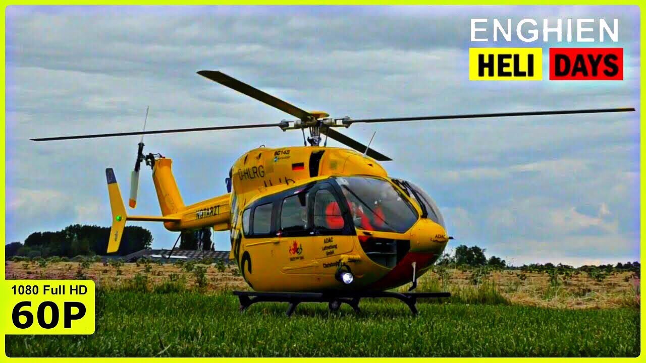 BEAUTIFUL ELECTRICAL SCALEFLYING EUROCOPTER EC-145 ADAC | HELIDAYS ENGHIEN 2019