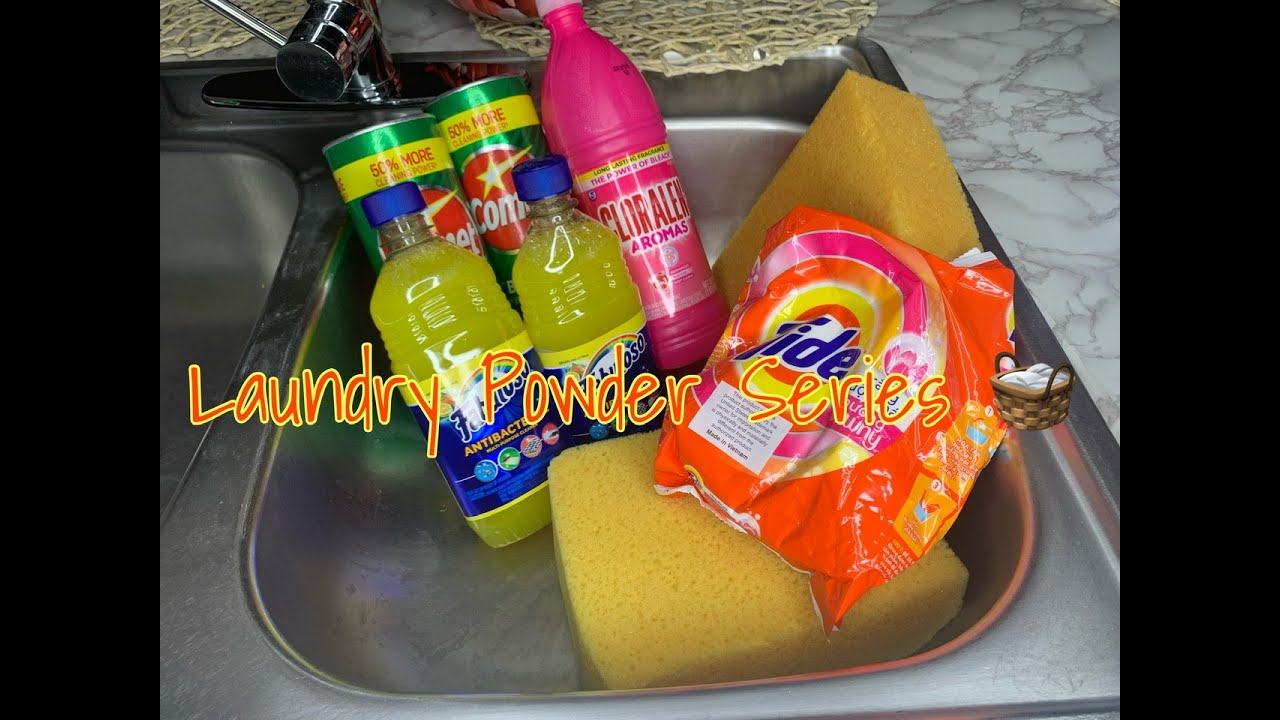 LAUNDRY POWDER SERIES 🧺 | ASMR SPONGE SQUEEZING | BLEACH & POP RINSE 😍 |