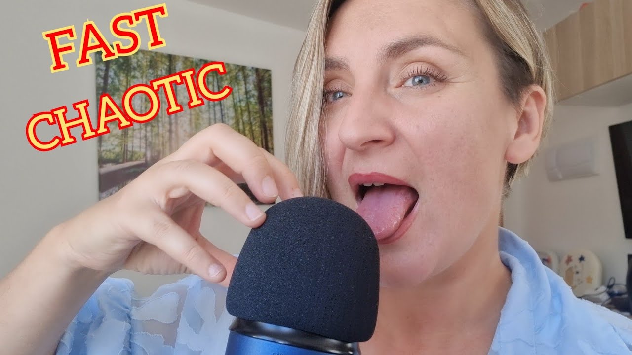 ASMR FAST AGGRESIVE Mouth Sounds ⚡ Scratching, Tongue Fluttering #asmr #relax