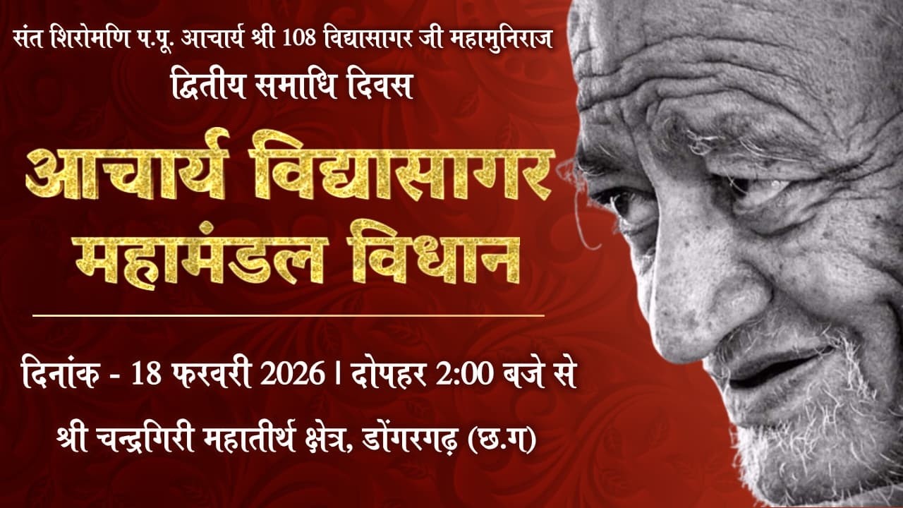 द्वितीय समाधि दिवस || आचार्य विद्यासागर विधान ||श्री चन्द्रगिरी महातीर्थ,डोंगरगढ़ || 18-02-2026