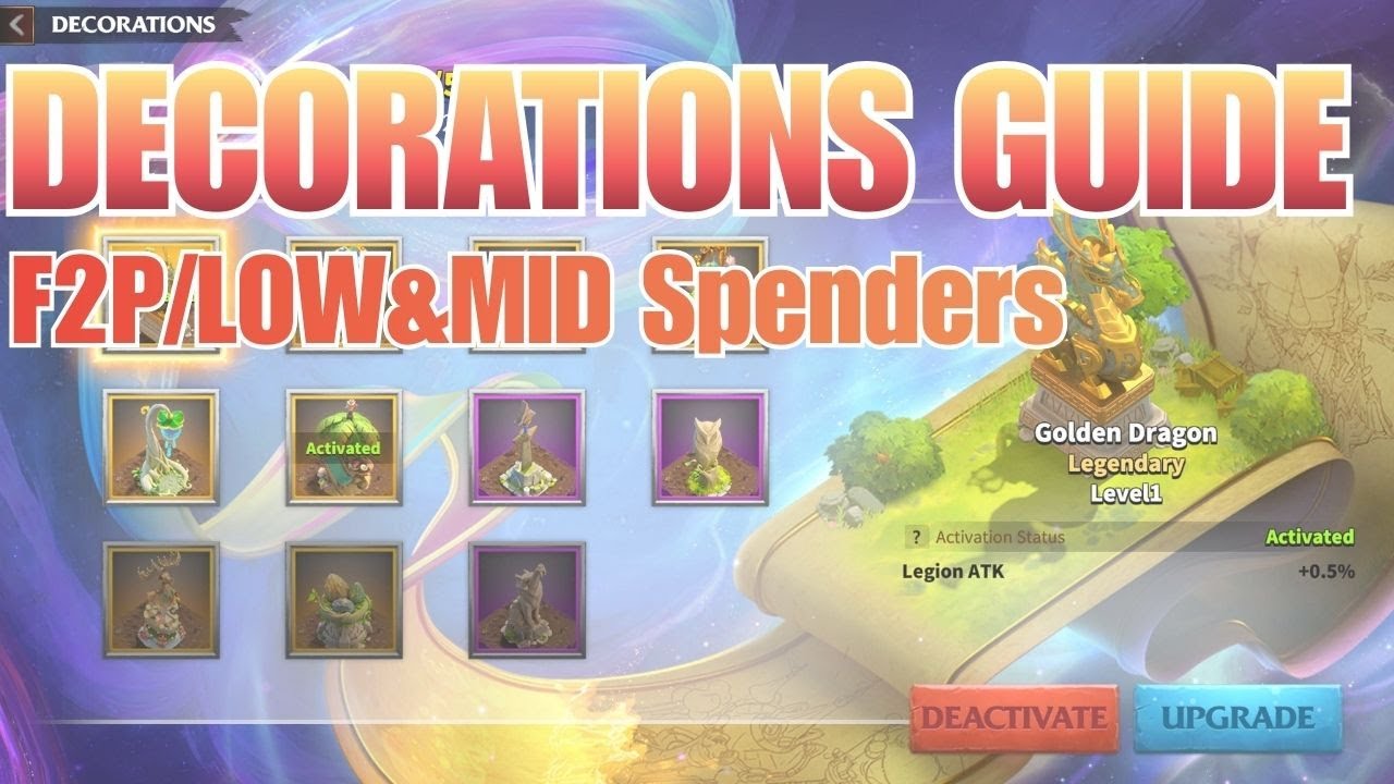 Decorations Guide For F2P & LOW/MID Spenders | Call of Dragons