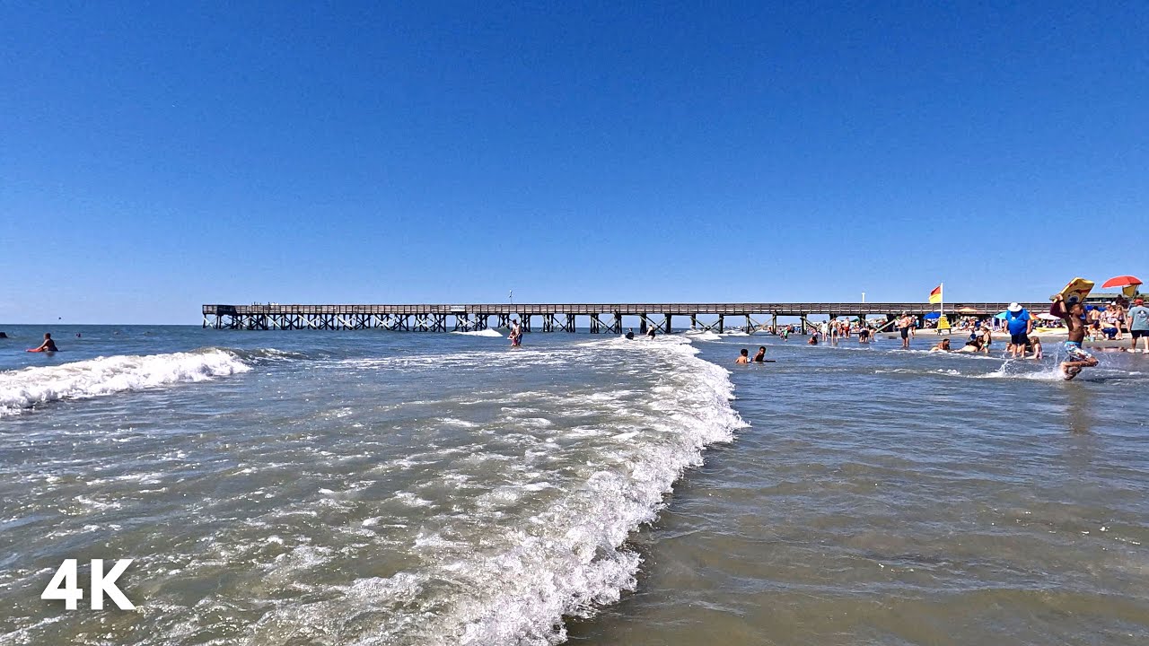 Isle of Palms 4K Beach Walk in South Carolina, Relaxing Beach Ambience