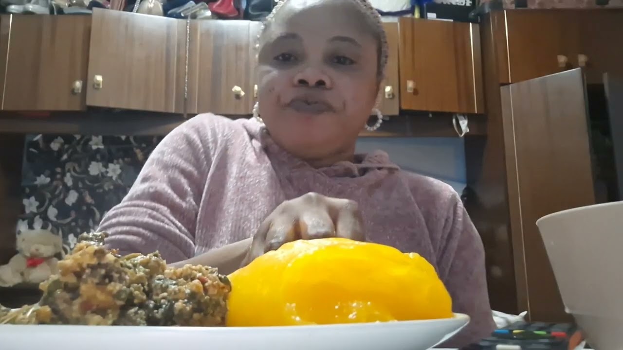 ASMR MUKBANG 🍲 Steamy Egusi Soup and starch 