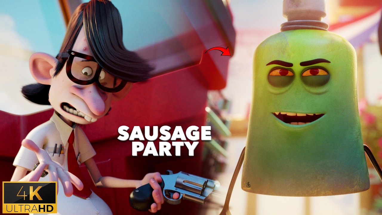 Człowiek odkrywa, że ​​jedzenie jest żywe | Fragment filmu Sausage Party