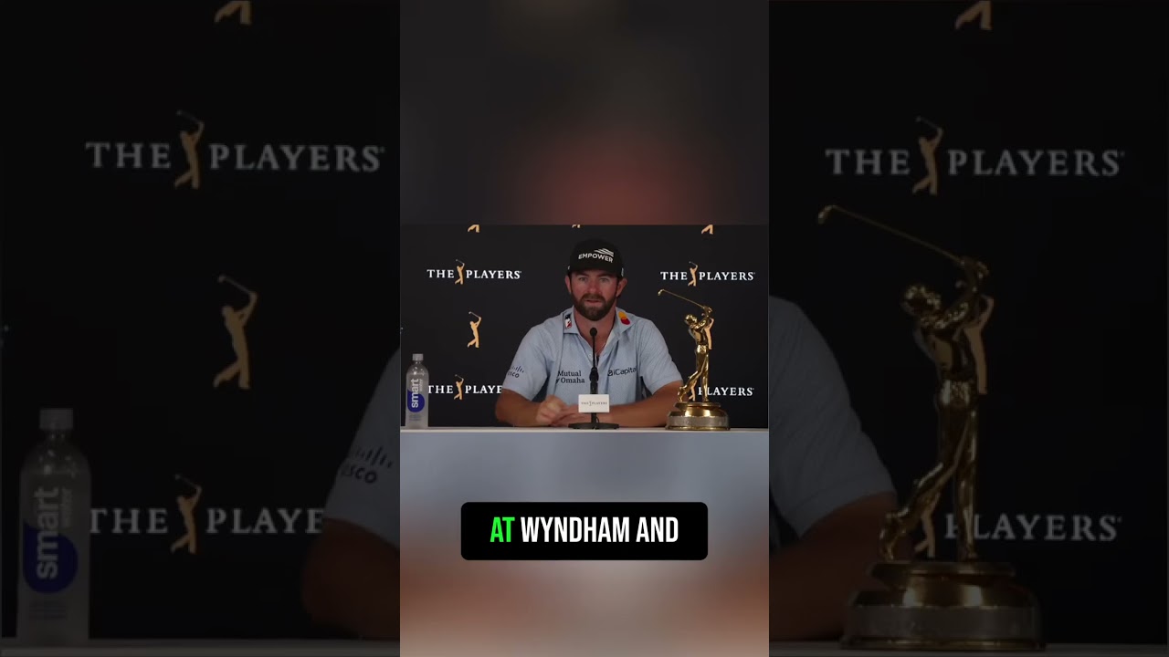 Кэмерон Янг делает свой удар с ти на 18-й лунке на турнире The Players 🏌🏻