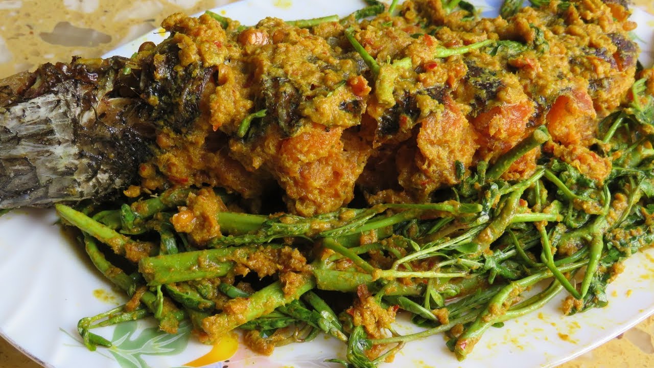Cooking Fish With Water Mimosa,  Lemongrass Paste ត្រីបឹងកញ្ឆែត / Cambodian Food Recipe
