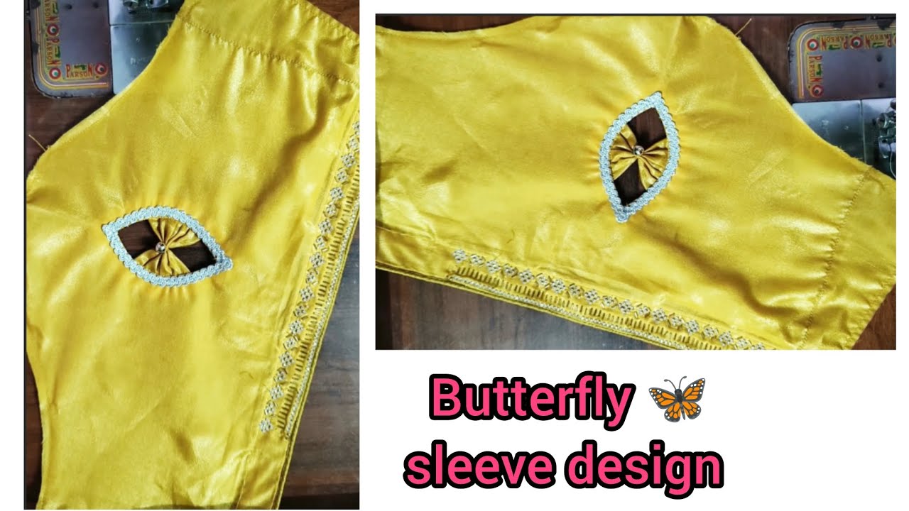 Butterfly sleeve design #sleevedesign #blouse sleeve design 
