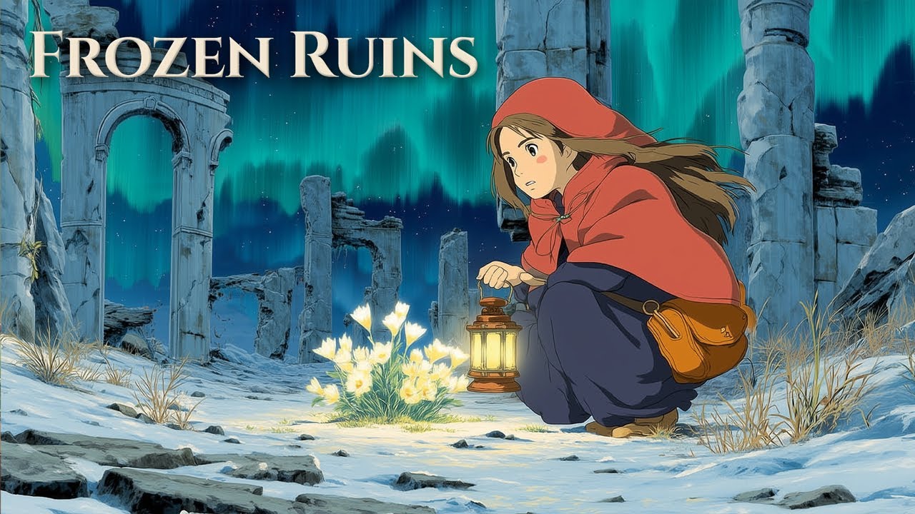 The Frozen Ruins ❄️ Epic Celtic Fantasy Music & Aurora Ambience [ Ghibli Style ]