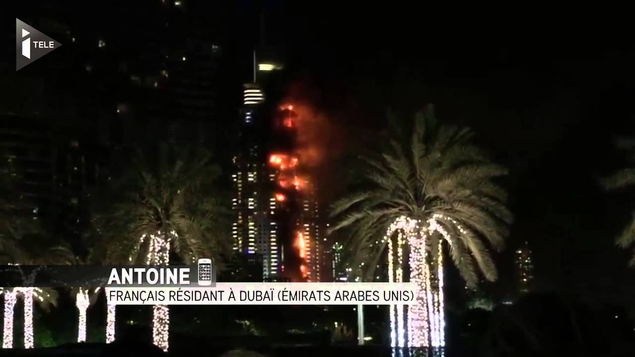 Gigantesque incendie dans une tour de Dubaï