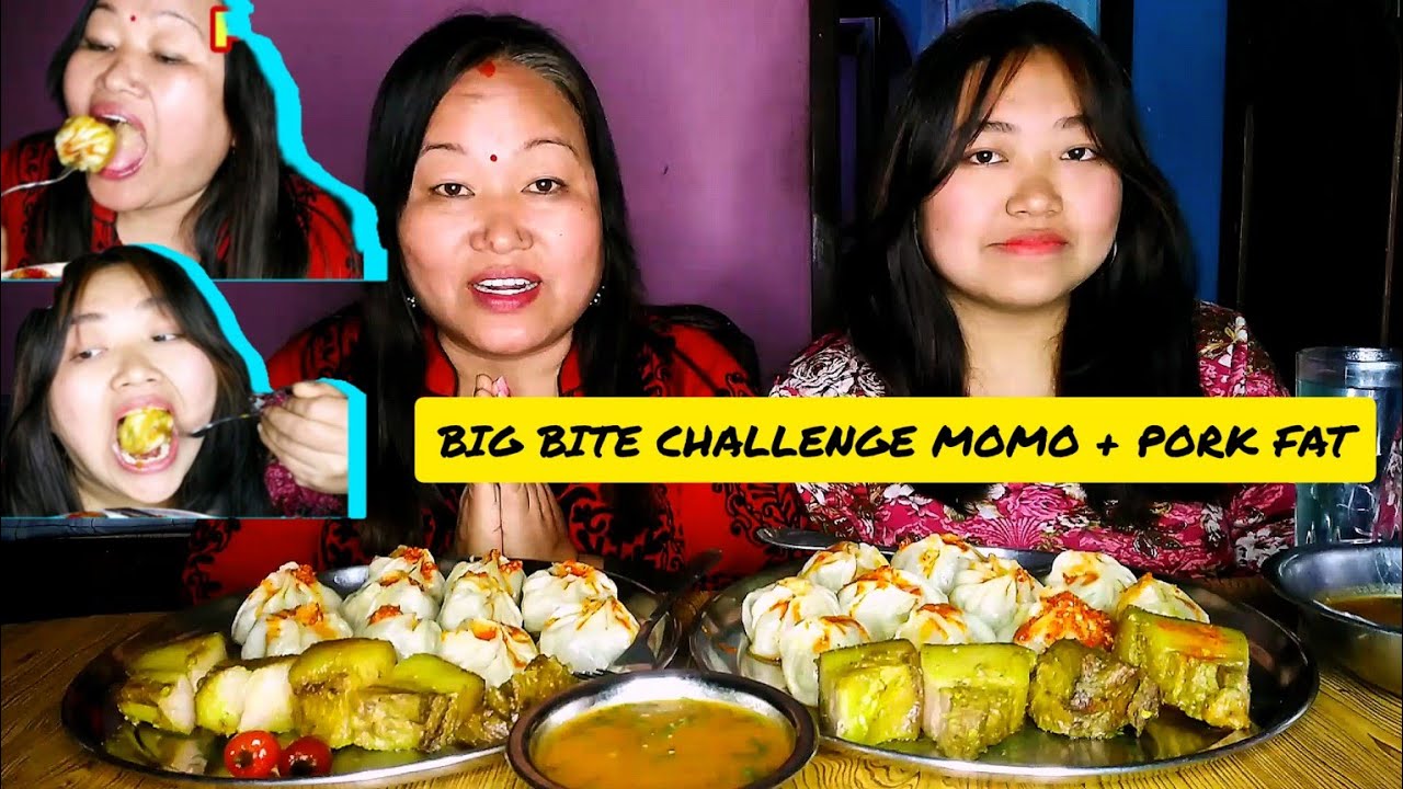 Big bite challenge Big Momo + big Pork fat | Mummy's Wish