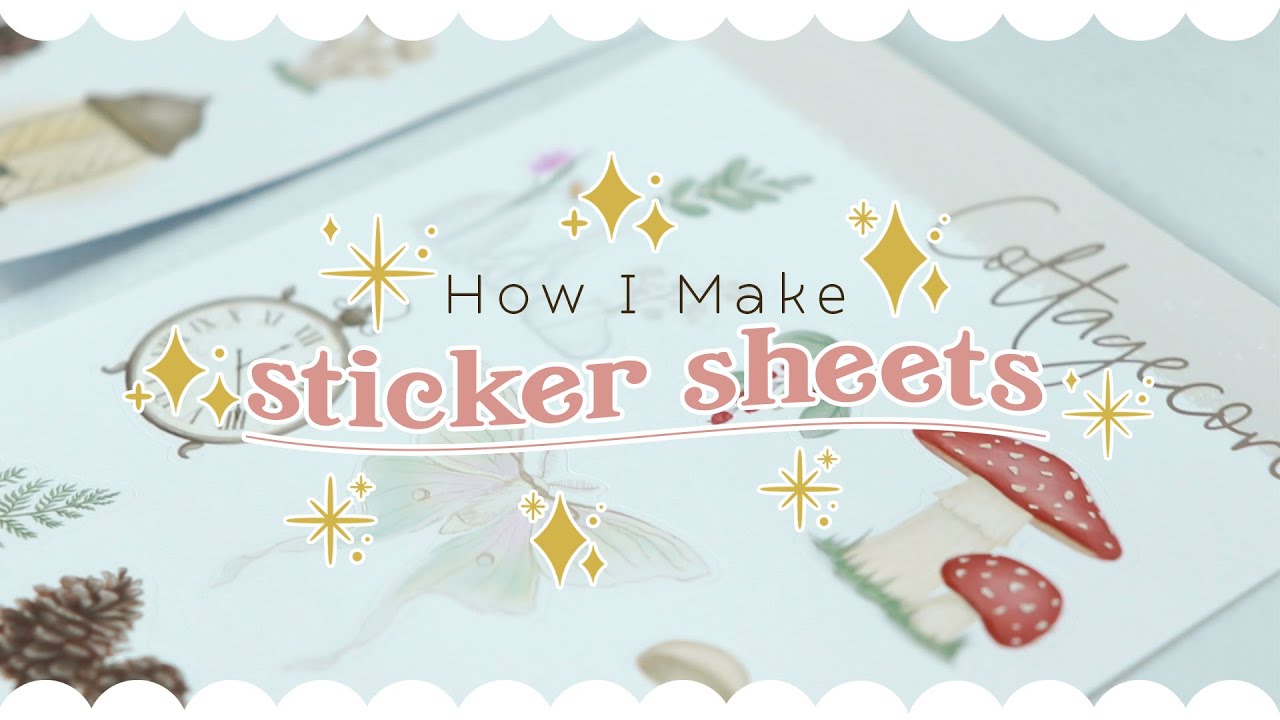how i make sticker sheets // procreate + photoshop + cricut