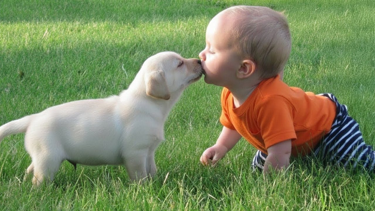 10 Minutes of the Cutest Baby & Dog Playing Outside 🐶