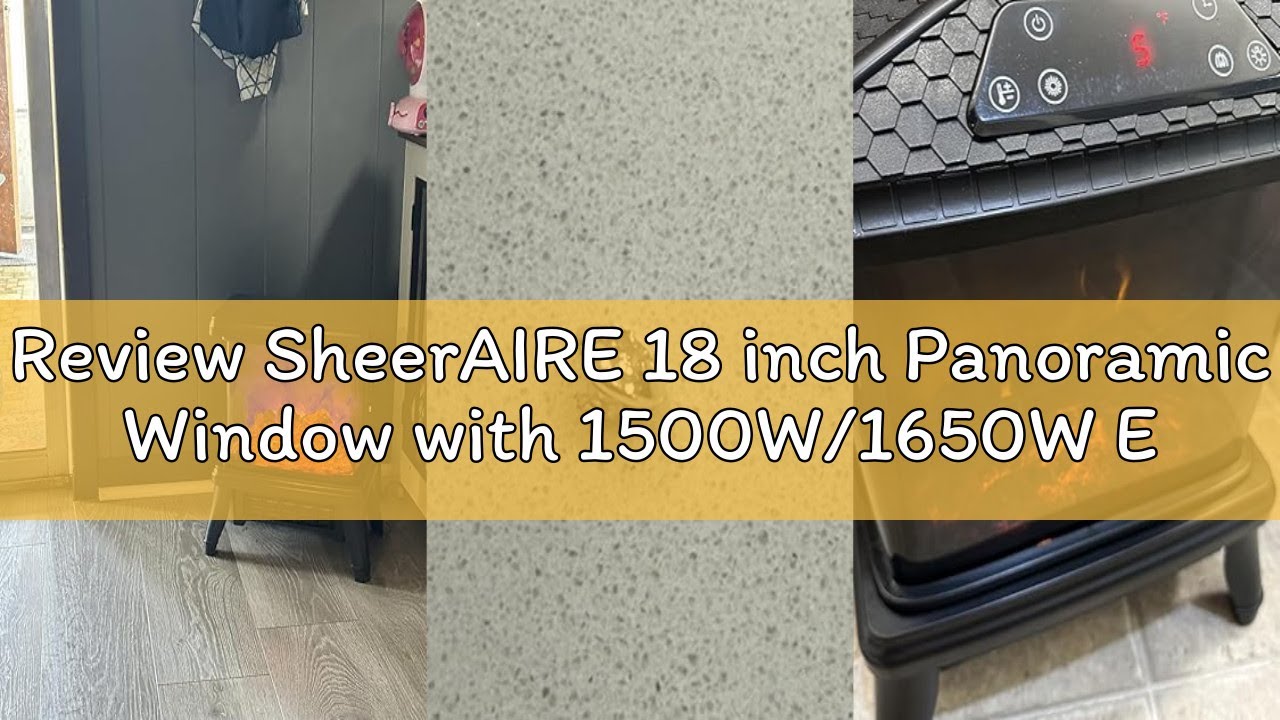 Review SheerAIRE 18 inch Panoramic Window with 1500W/1650W Electric Wood Fireplace Flame Effect, 4-i