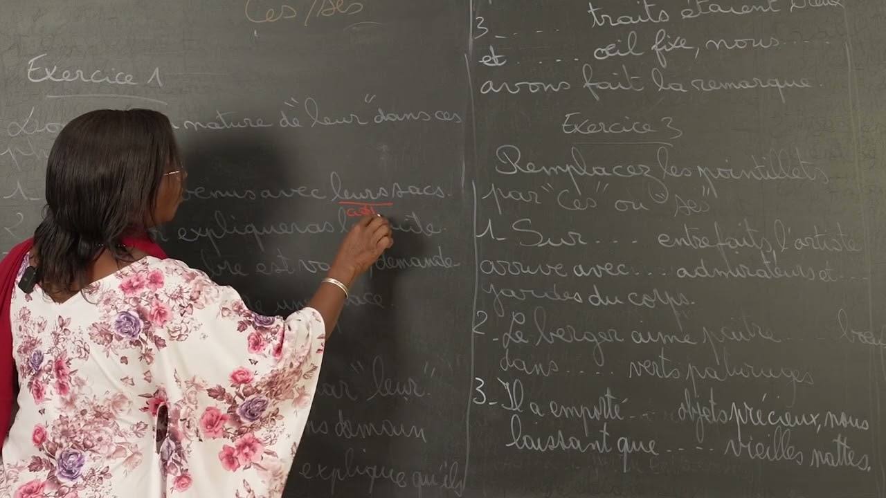 Exercice - 5e - Français  - Orthographe : Leur(s), leur et ces, ses 1/1