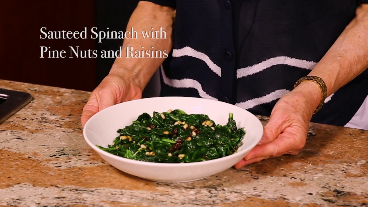 Delicious Simplicity - Saut&eacute;ed Spinach with Pine Nuts and Raisins