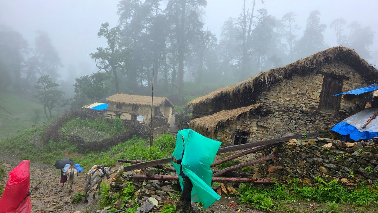 Best Life in the Nepali Mountain Village During the Rainy Season | Most Relaxing Village Life |
