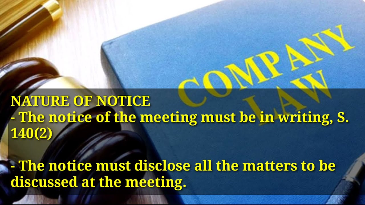 conduct, procedure, attendance and quorum of shareholder's meetings ( Mgt of a company, company law)