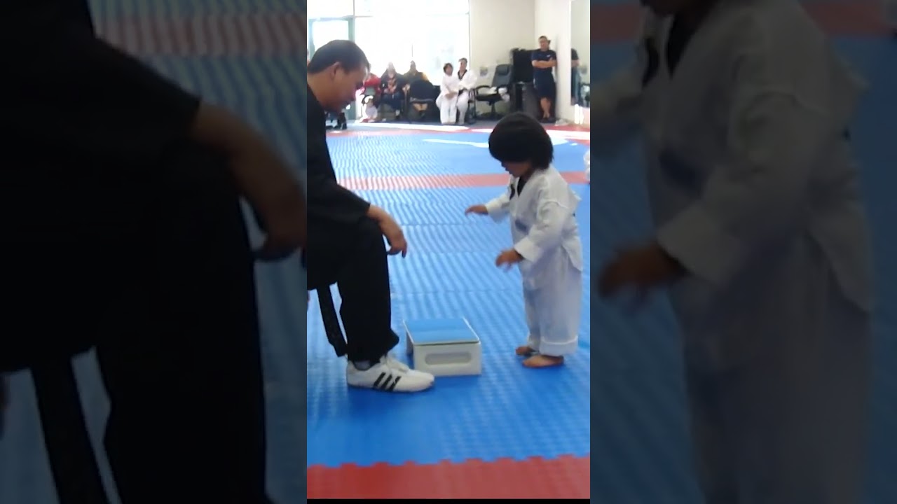 3 Year Old Tries to Break Board in Taekwondo #shorts