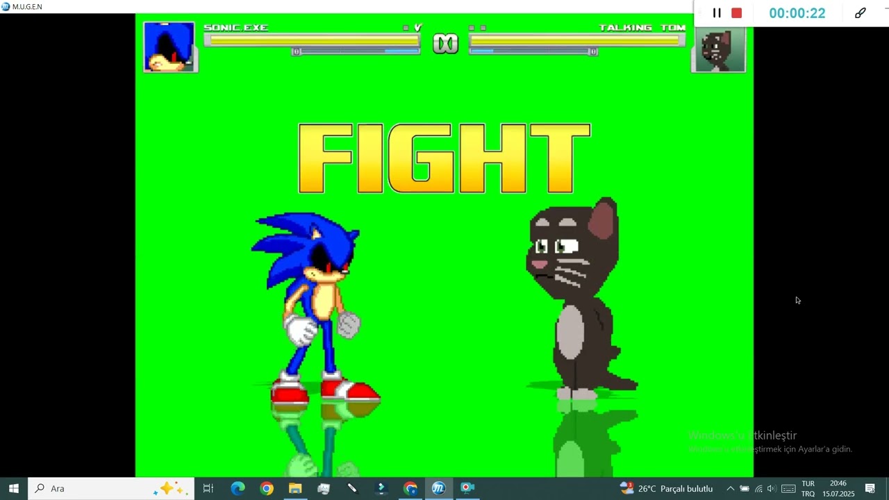 MUGEN Sonic exe by claymizer vs talking Tom