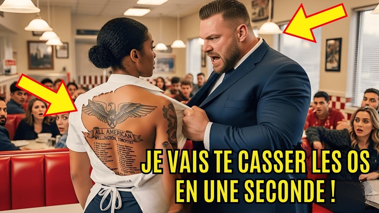 Un Millionnaire Arrache la Chemise d’une Serveuse Noire — Son Tatouage Fait Taire Tout le Restaurant