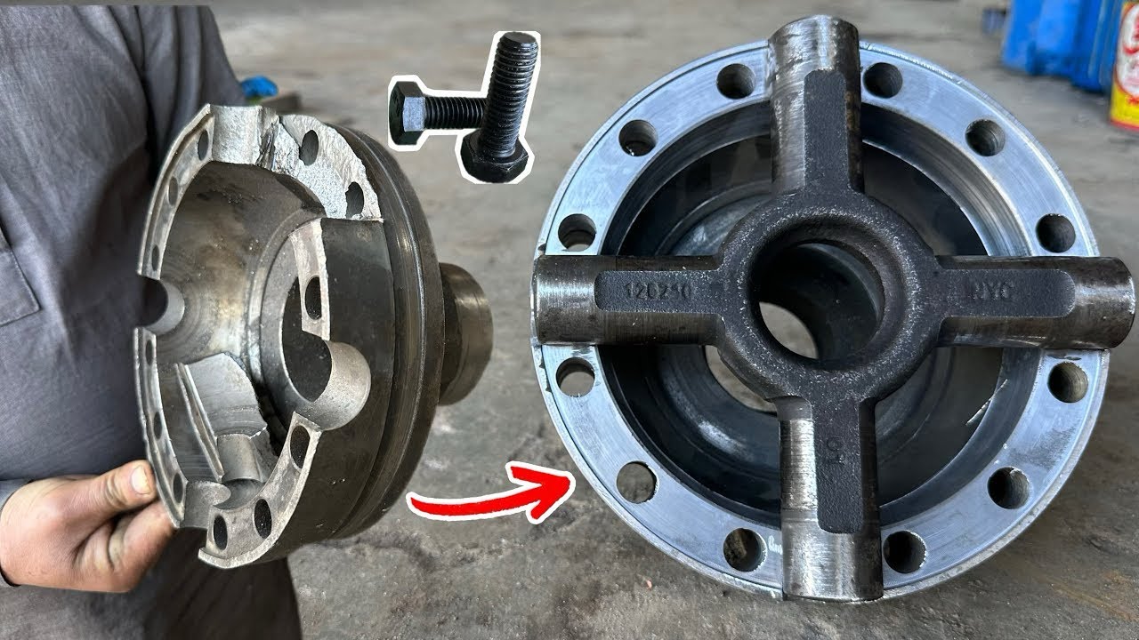 A broken truck spacer that seemed impossible to fix, but a Pakistani mechanic fixed it perfectly.