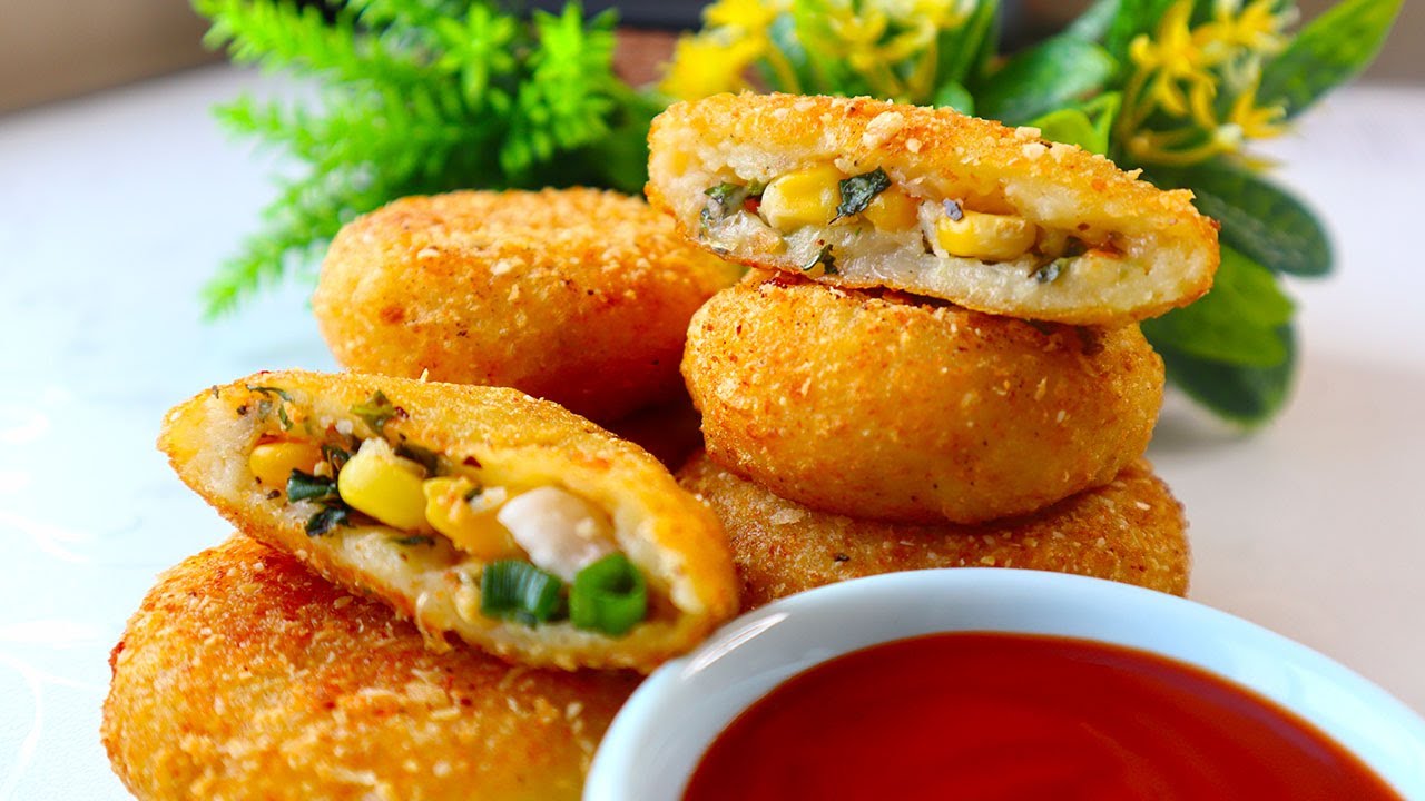 Corn n Cheese Stuffed Patties |Cooking with Benazir