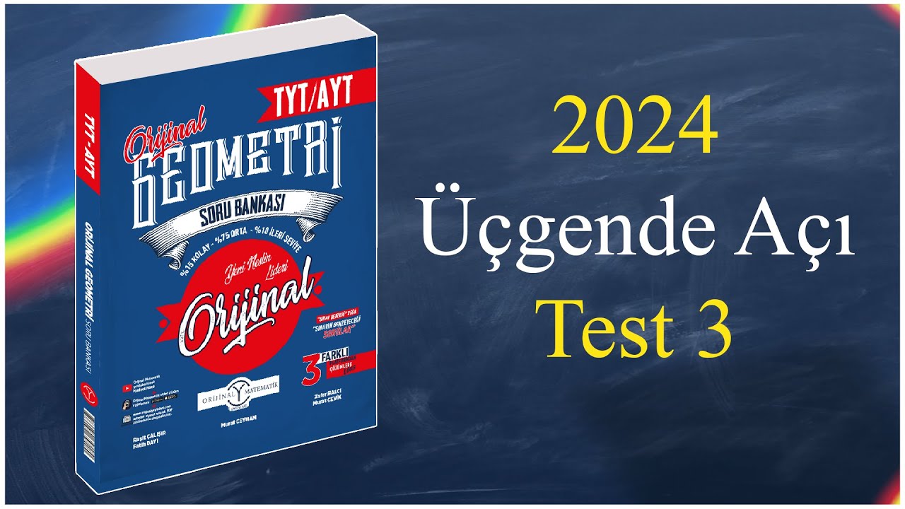 Üçgende açı Test 3 - Orijinal geometri soru bankası çözümleri 2024-kudret hoca