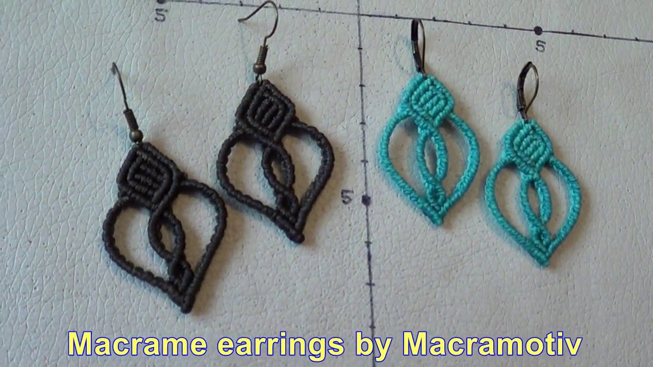 Macrame earring tutorial - Macramotiv -