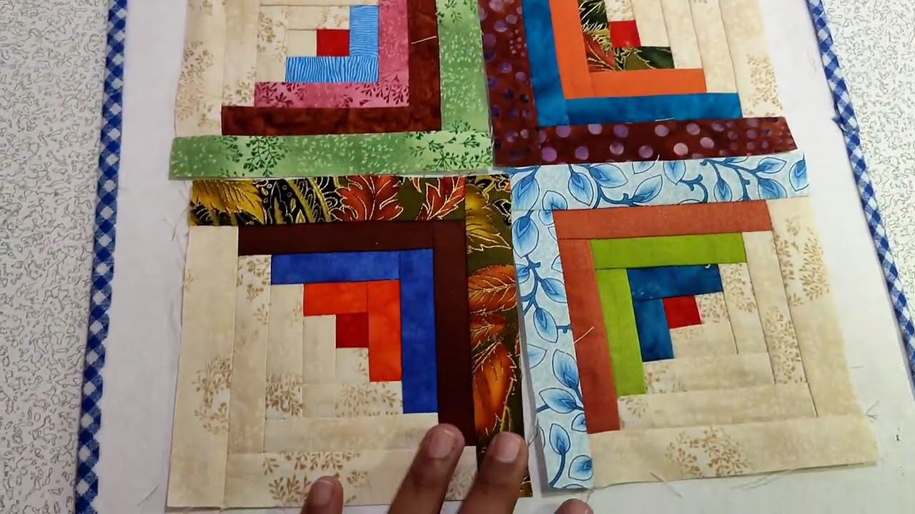 Лоскутный бревенчатый домик из блоков #patchwork #costuracreativa #hechoamano #patchworkfacil