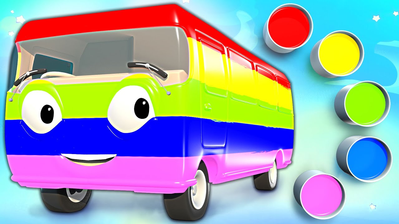 Kids Show with Bus Color Dance Song - Finger Family Nursery Rhymes