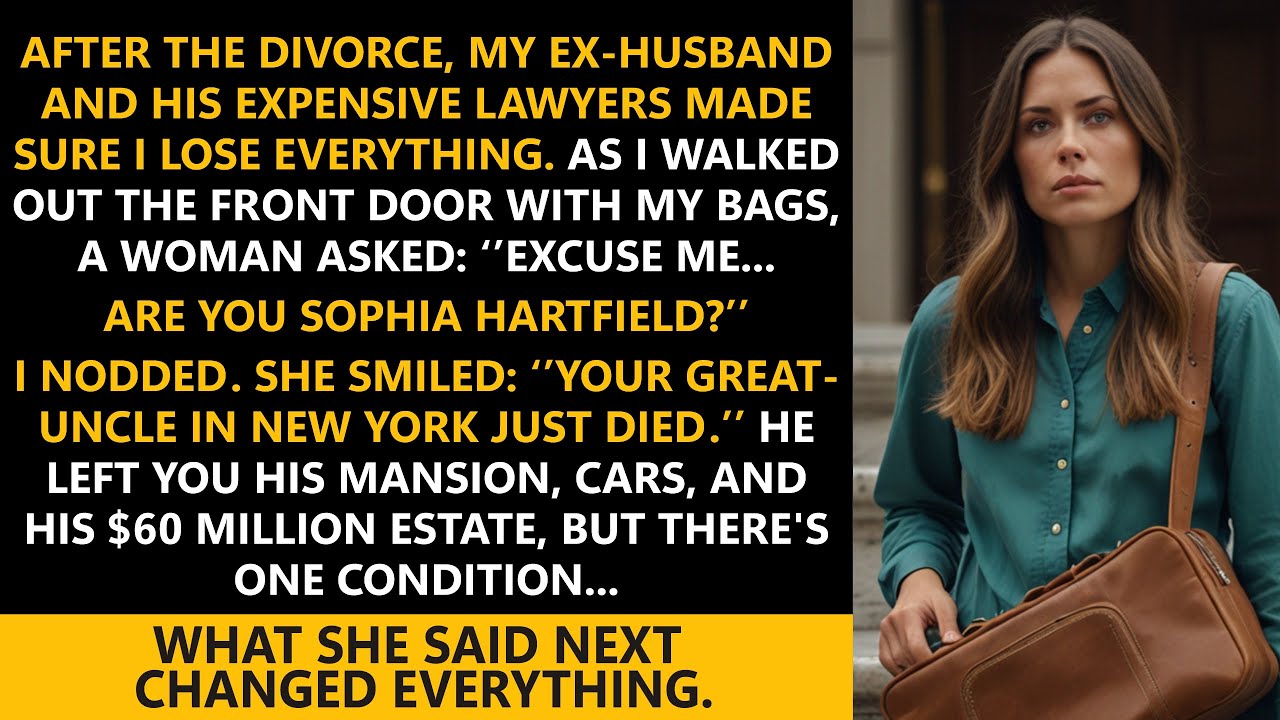 After the divorce, I was homeless—until a stranger said: “Are you Sophia? You just inherited $60M.