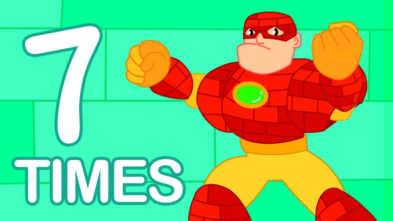 7 Times Table Song (with Super Heroes) | Multiplication Song for Kids | Learn Math for Preschoolers
