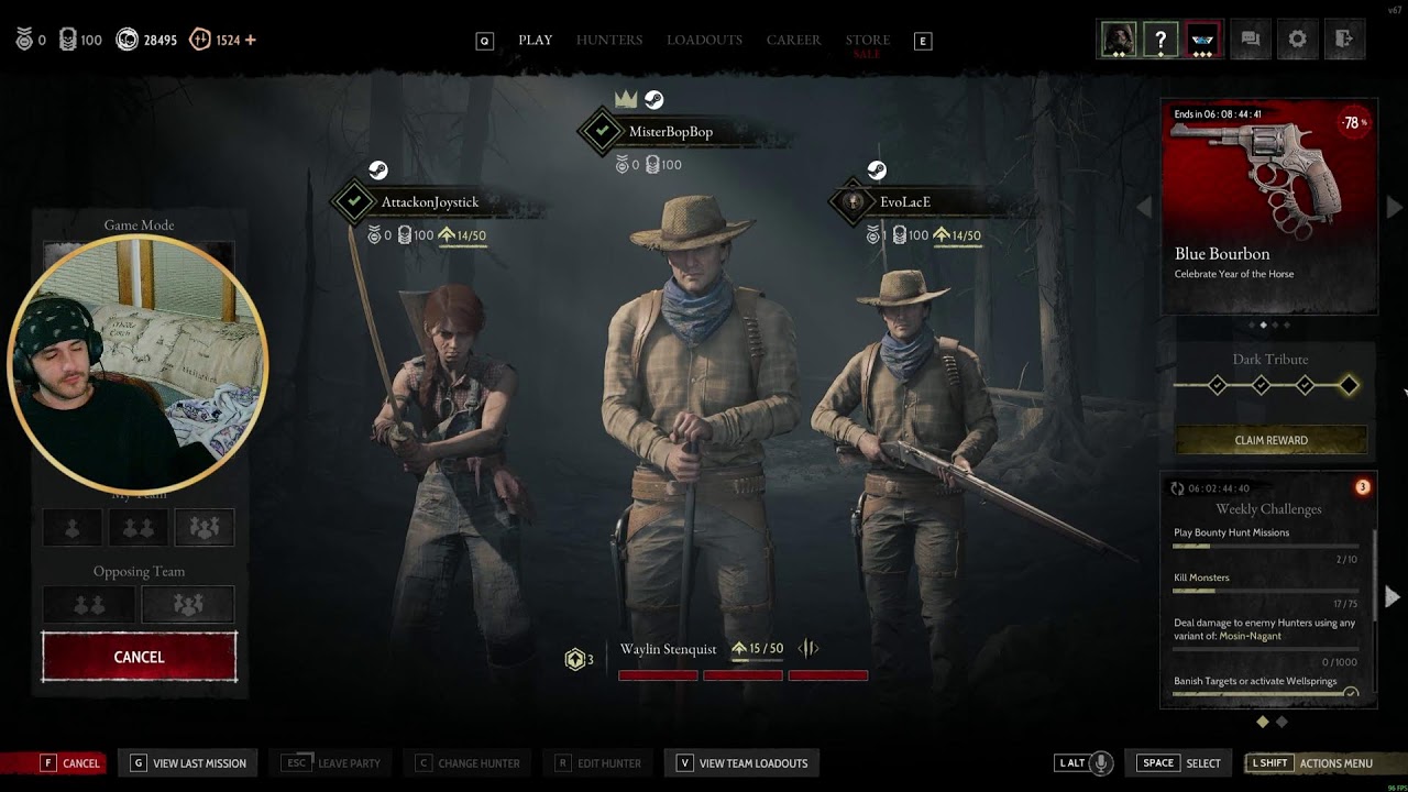 Misterbopbop LIVE: HUNT: SHOWDOWN 1896 With EvoLacE and Loki