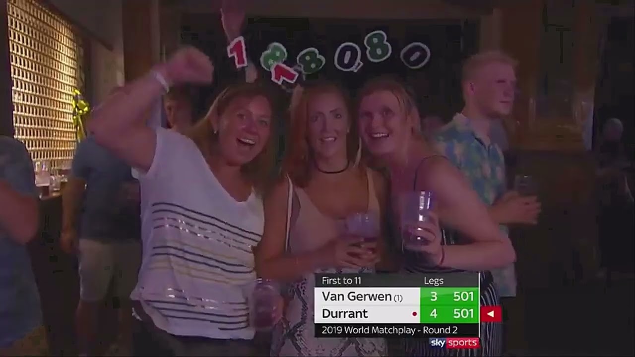 GEORGE NOBLE 180 CALL AFTER GLEN DURRANT THREW 3 PERFECT DARTS