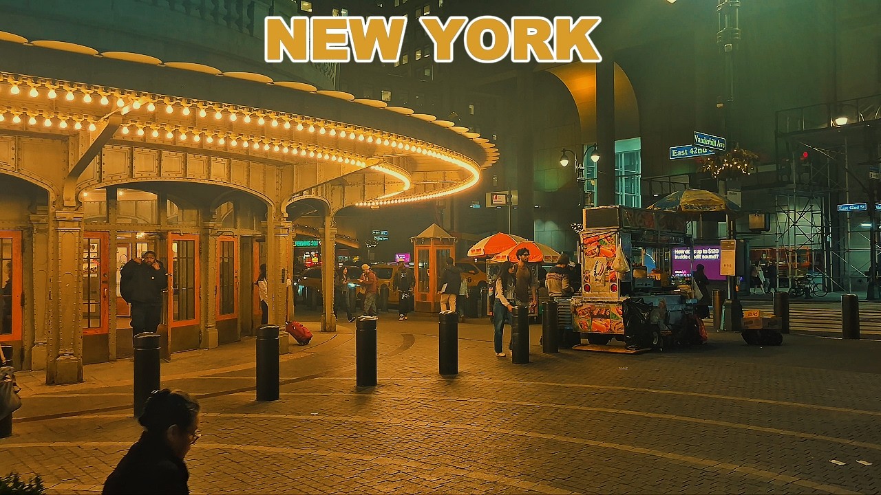 Walk in MANHATTAN NIGHT 🗽 New York Walking tour, NYC [4K]