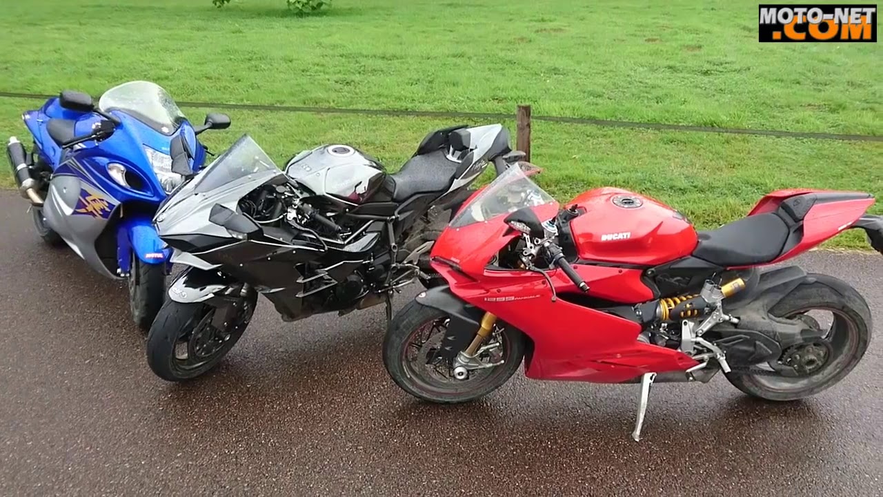 En direct de notre comparatif Ninja H2, Panigale 1299 S et Hayabusa