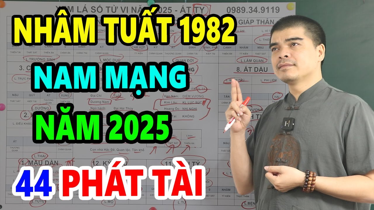 Tử Vi Tuổi Nhâm Tuất 1982 Nam Mạng Năm 2025, 44 Tuổi Vận May CỰC ĐỎ, Tiền Rơi Trúng Đầu