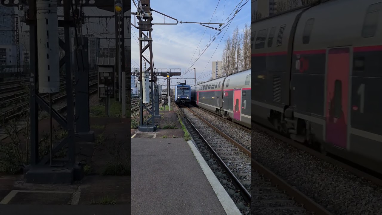 Course de TGV Néo-Duplex/Réseau Duplex InOui et de Z 20500 IDFM en gare du Vert de Maisons