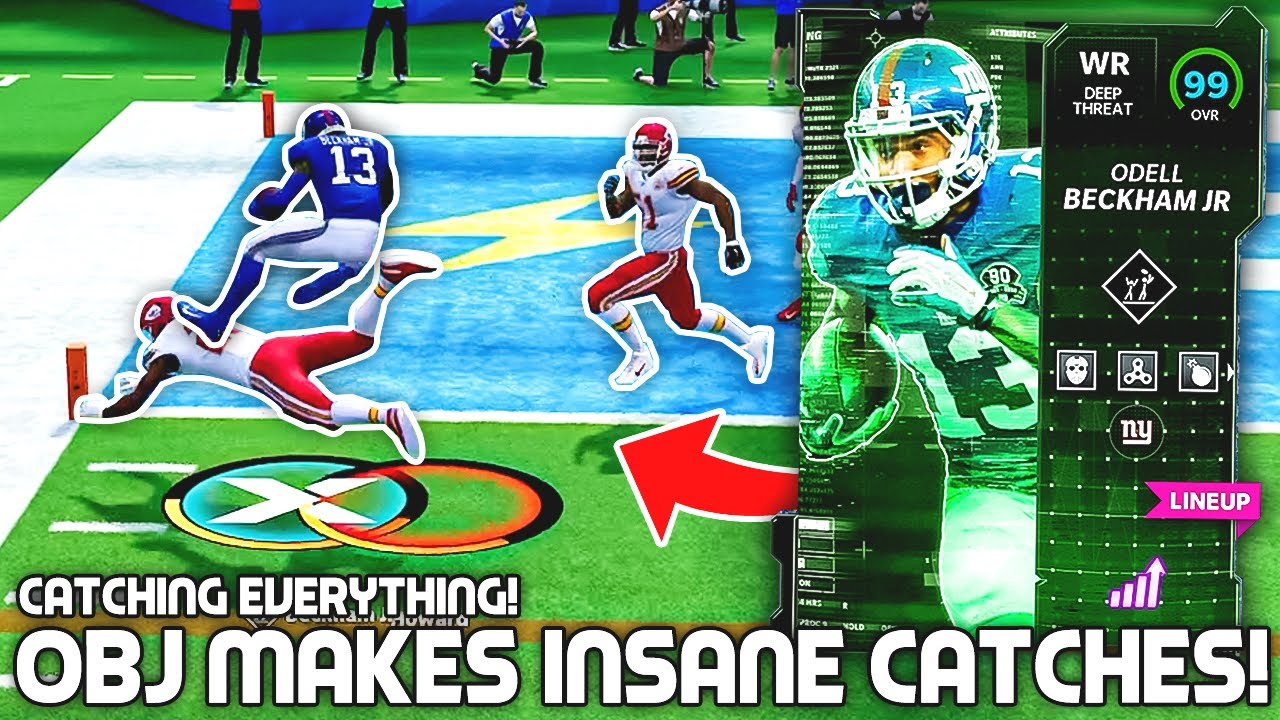 Odell Beckham Jr Makes INSANE CATCHES! NASTY HURDLE! Madden 22