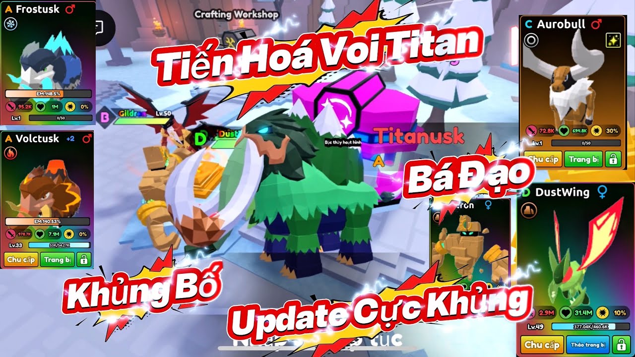 Update Catch a Monster ( Bắt Một Con Quái Vật ): Boss Và Pet Mới, Voi Có Thể Tiến Hoá Và Quà Tặng..