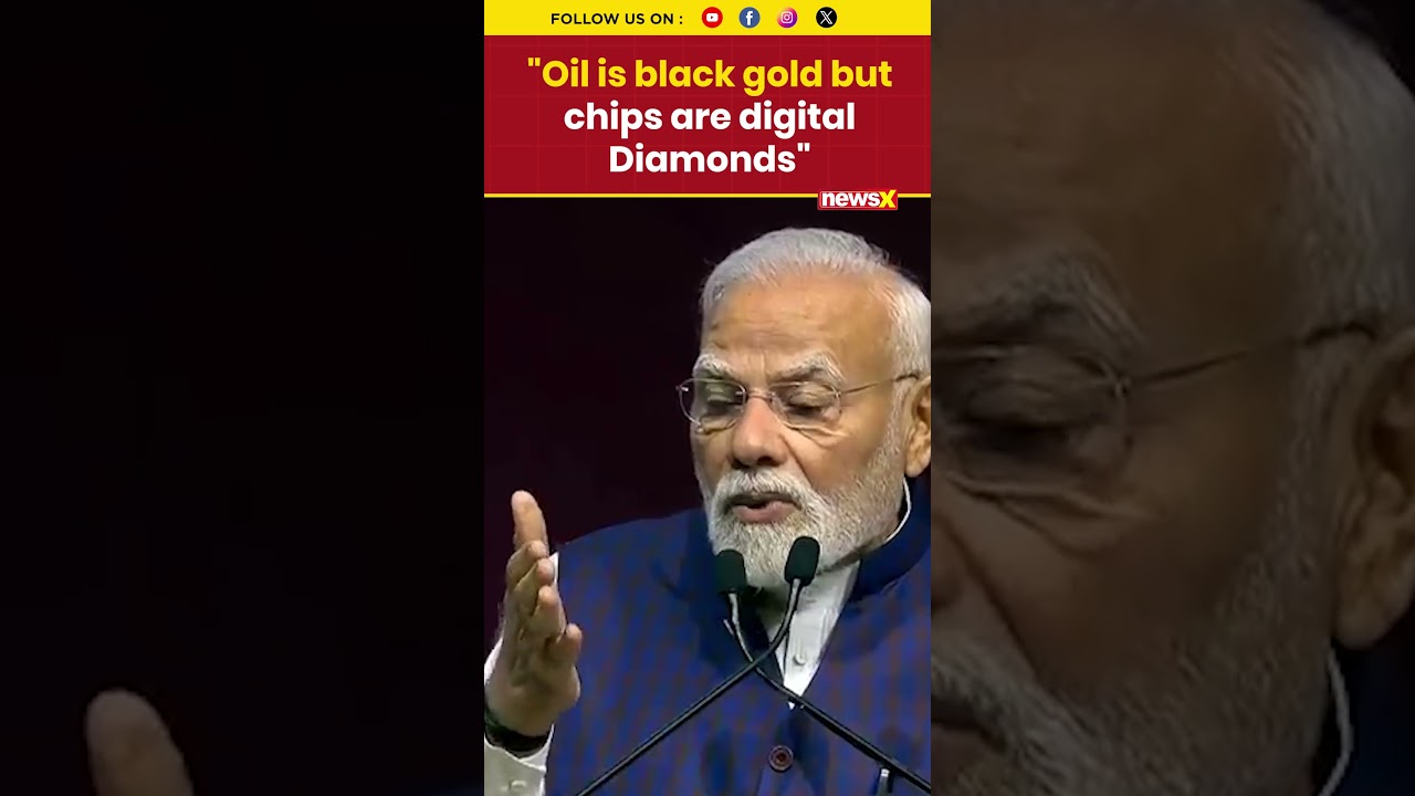 #pmmodi | PM Modi Highlights Chips as &lsquo;Digital Diamonds&rsquo; of Future #semiconindia2025 #shorts