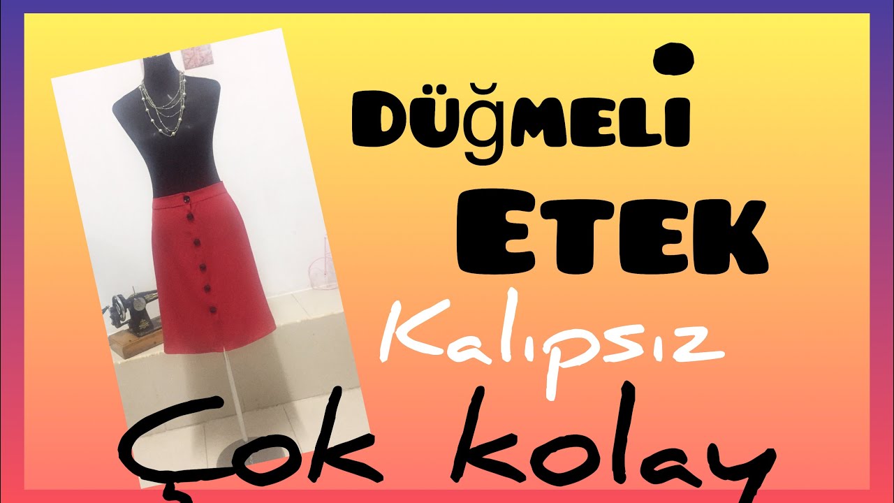 ÖNDEN DÜĞMELİ KOLAY ETEK.. #easysewıng #sewıngskırt #düğmelietek