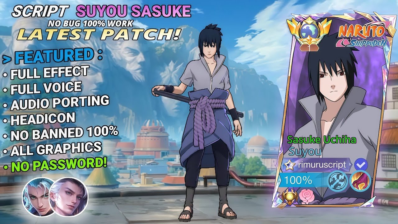 Script Skin Suyou Sasuke Uchiha No Password | Full Effect & Voice | NewUpdate