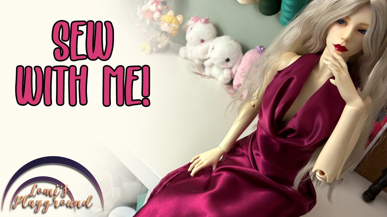 Sew with me! Sewing a cowl neck dress for my ball jointed doll