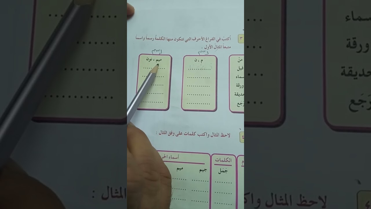 حروف التهجي العربية للصف الرابع الابتدائي مع حل التدريبات قواعد اللغة العربية 