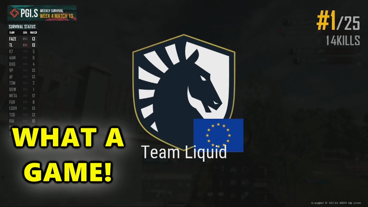 TEAM LIQUID ibiza, mxey, Jeemzz & Clib - WHAT A GAME! - PGI.S - WEEK 4 MATCH 13 - PUBG