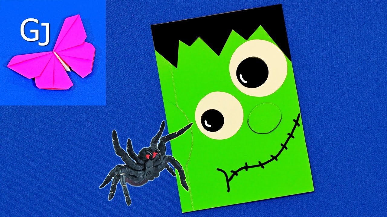 Франкенштейн Открытка на Хэллоуин своими руками / DIY Frankenstein card